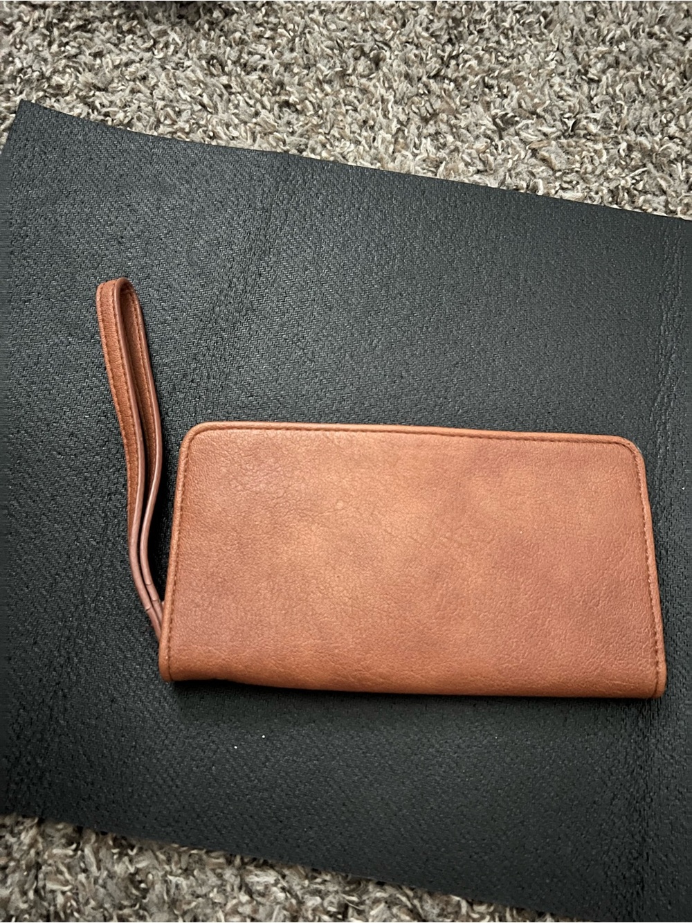 Brown wallet with strap
